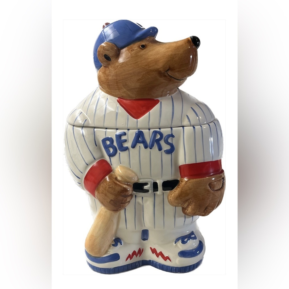 Certified International Baseball Bear Cookie Jar CoCo Dowley VTG Rare 12” EUC